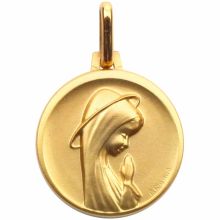 Médaille Vierge auréole 18 mm personnalisable (or jaune 375°)  par Maison Augis
