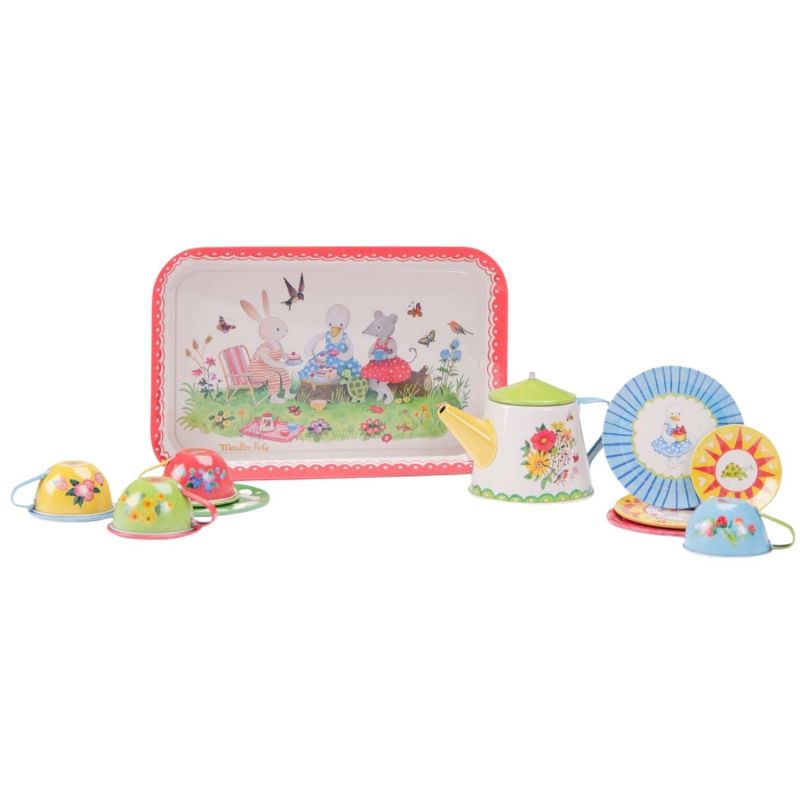 Valise dînette thé métal La Grande Famille - Reconditionné Moulin Roty Produit 3