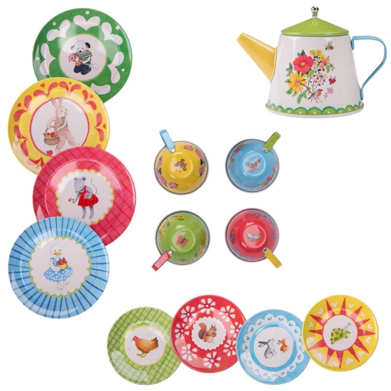 Valise dînette thé métal La Grande Famille - Reconditionné Moulin Roty Produit 4