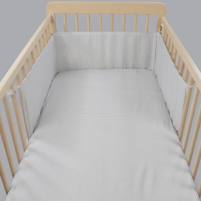 Tour de lit Little Bloom Vichy Gris (120x60 cm)