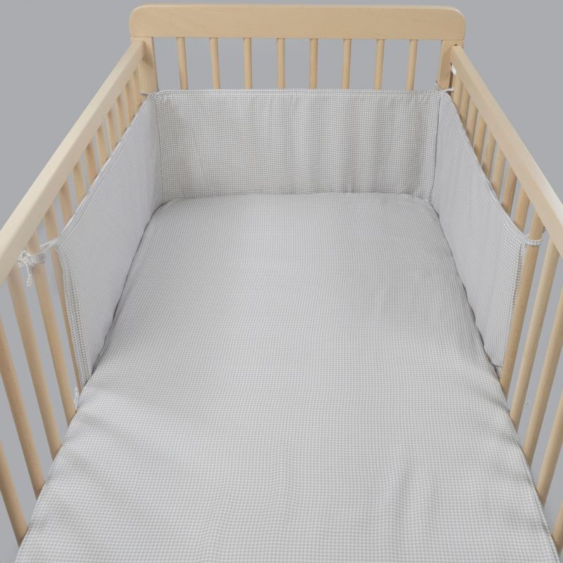 Tour de lit Little Bloom Vichy Gris (120x60 cm) Pasito a pasito Produit 2