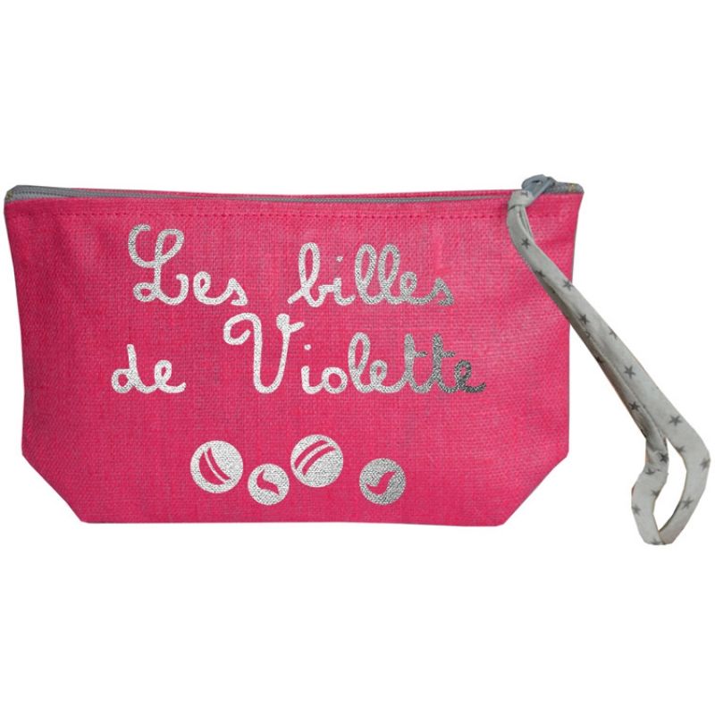 Pochette à billes rose (personnalisable) Les Griottes