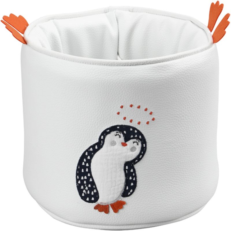 Panier de toilette rond Pingouin (20 x 38 cm) Maison Nougatine