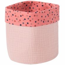Panier de toilette en coton rose Les jolis trop beaux (15 x 19 cm)  par Moulin Roty