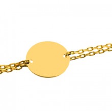 Bracelet empreinte gourmette double chaîne 14 cm (or jaune 750°)   par Les Empreintes