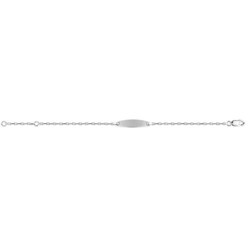 Gourmette bébé plaque ovale personnalisable (or blanc 750°) Lucas Lucor