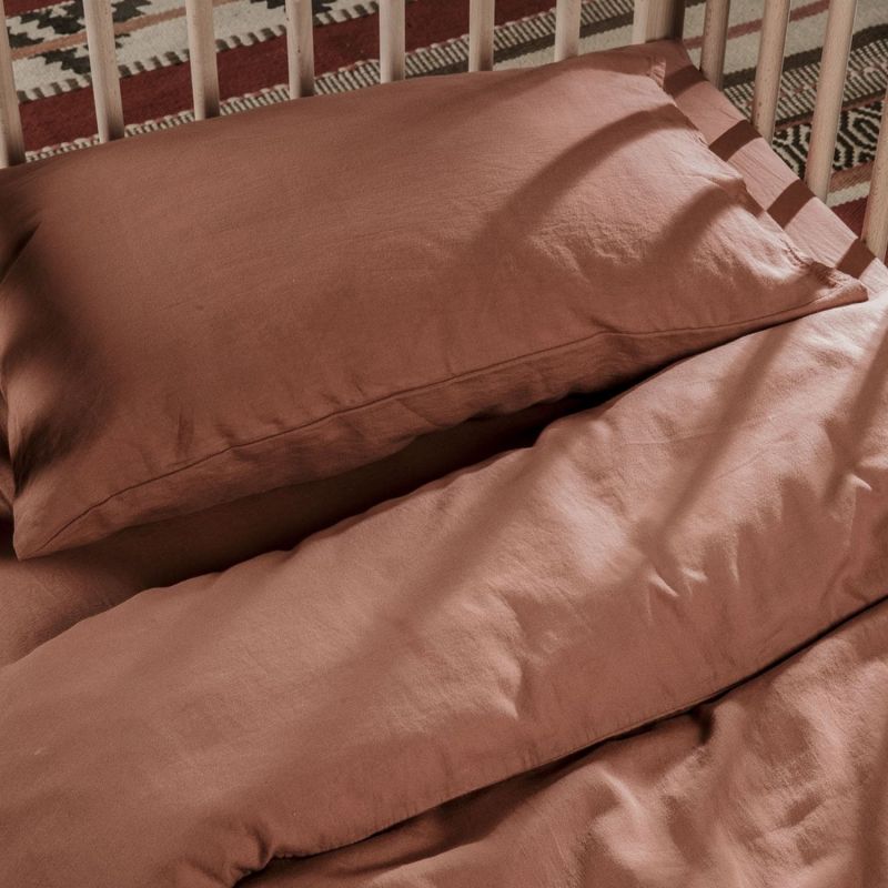 Taie d'oreiller pur coton Terracotta (40 x 60 cm) Kadolis Ambiance 2