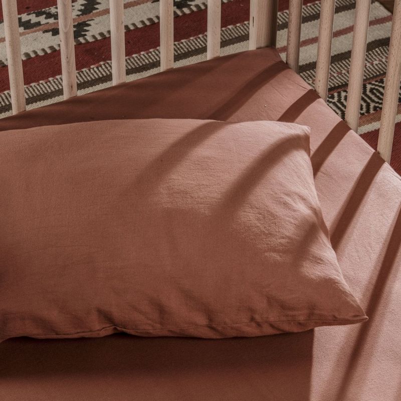 Taie d'oreiller pur coton Terracotta (40 x 60 cm) Kadolis Ambiance 4
