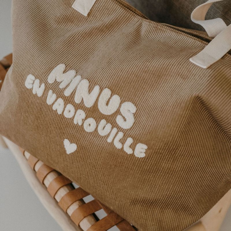 Sac cabas XL velours beige Minus en vadrouille Zakuw Ambiance 6