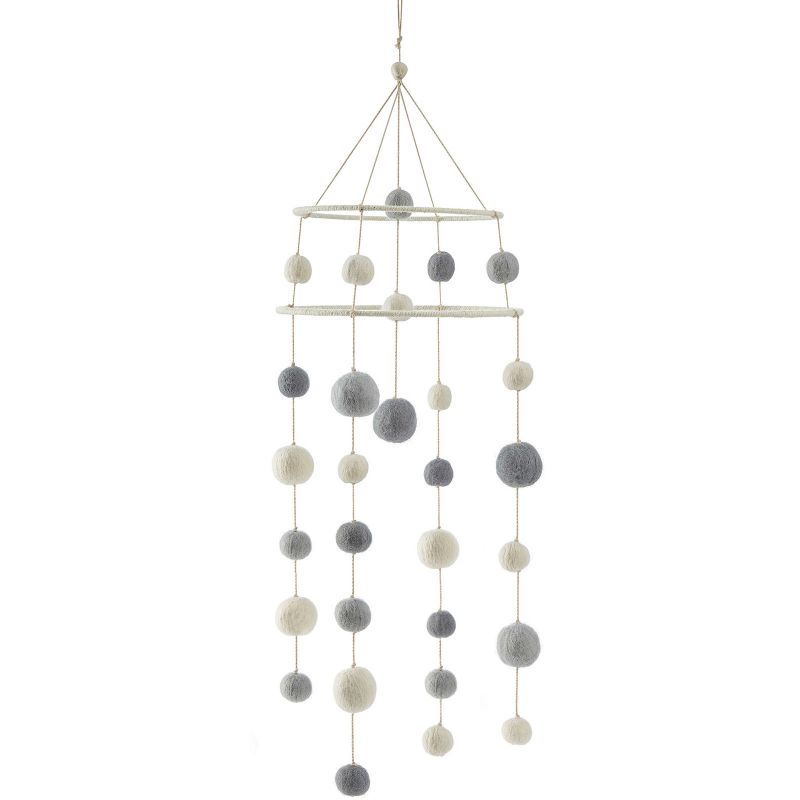 Mobile décoratif cerceau Dream boules gris Pehr 