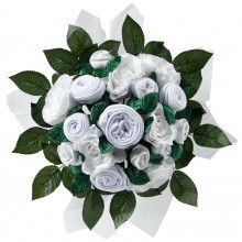 Bouquet de naissance Luxury Rose blanc (11 pièces)  par BabyBlooms