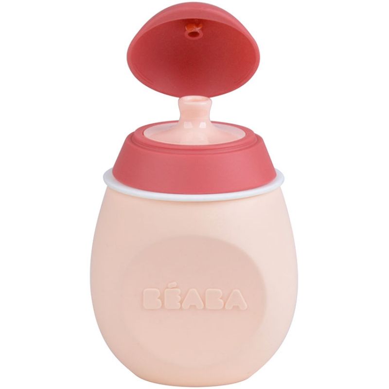 Gourde réutilisable Babysqueez 2 en 1 rose Béaba