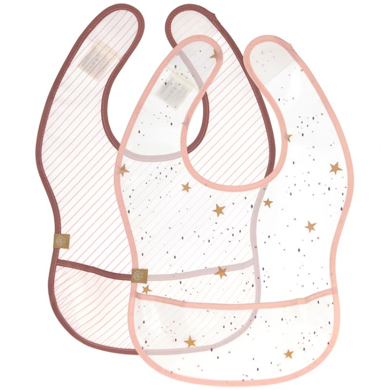 Lot de 2 bavoirs plastifiés avec poche More Magic rose Lässig