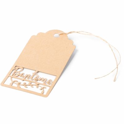 Etiquettes ajourées Baptême kraft (20 pièces)