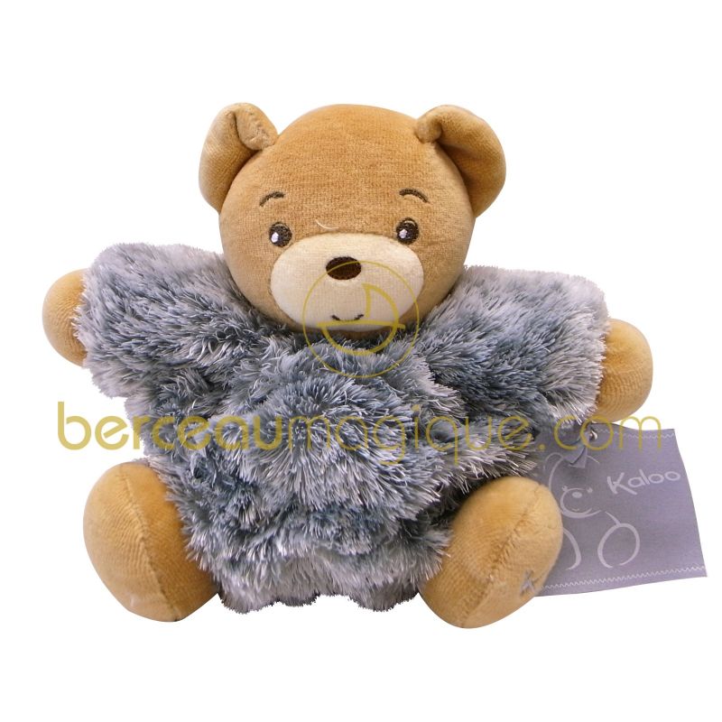P'tit patapouf ours fourrure gris (18 cm) Kaloo