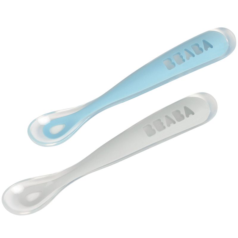 Lot de 2 cuillères en silicone 1er âge windy blue Béaba
