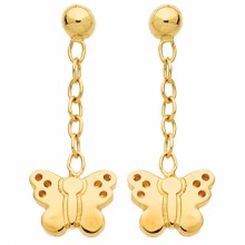 Boucles d'oreilles pendantes Papillon (or jaune 750°)  par Berceau magique bijoux