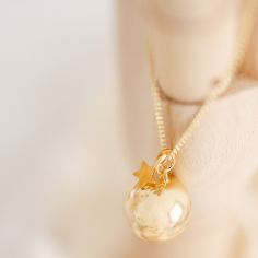 Bola de grossesse Gri-Gri Etoile chaîne (or jaune 18 carats) - Pleine Lune