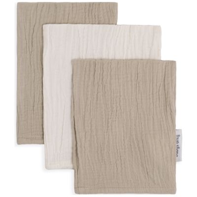 Lot de 3 gants de toilette Tender Beige/Linen  par Baby's Only