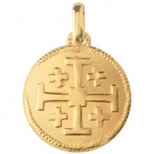 Médaille Croix de Jérusalem 18 mm (or jaune 750°)  par Monnaie de Paris