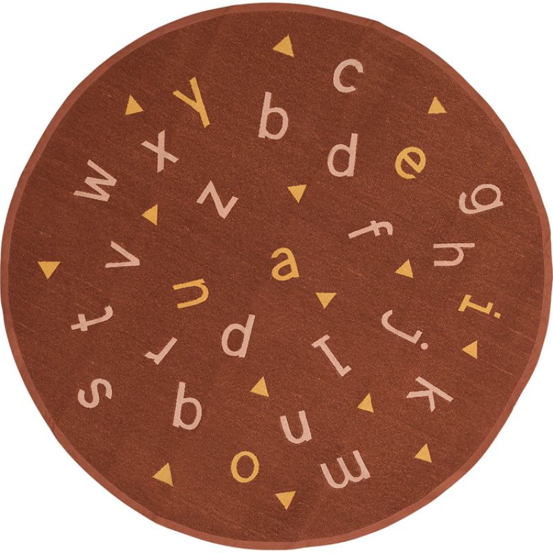 Tapis Alphabet rond terracotta (135 x 135 cm) AFKliving