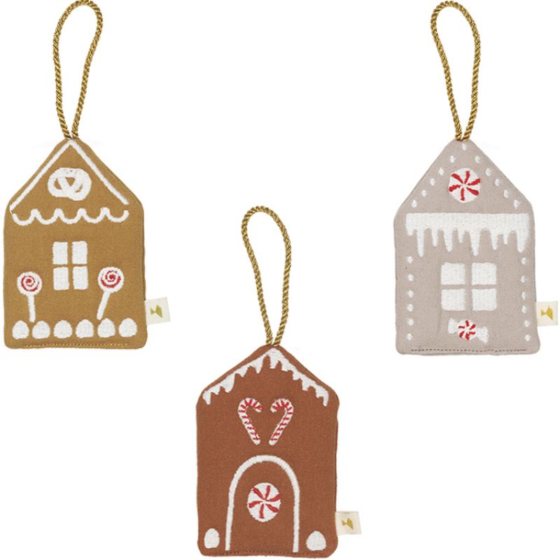 Lot de 3 décorations à suspendre Gingerbread House Fabelab