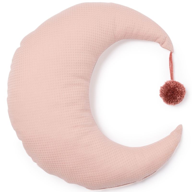 Coussin lune Pierrot rose Nid d'abeille (36 x 32 cm) Nobodinoz