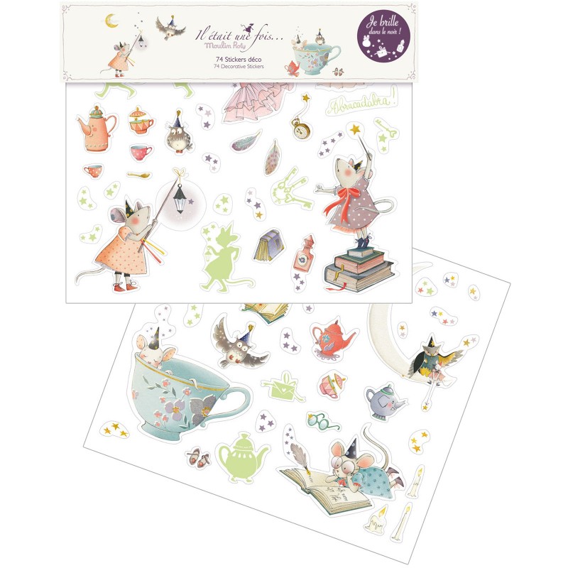Stickers déco phosphorescents Il était une fois Moulin Roty