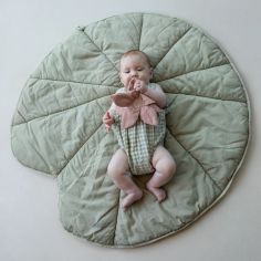 Tapis de jeu en coton bio Nénuphar Olive (95 cm)