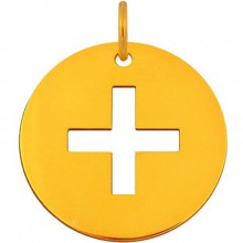 Médaille Signes Croix Latine bélière 16 mm (or jaune 750°)  par Maison La Couronne