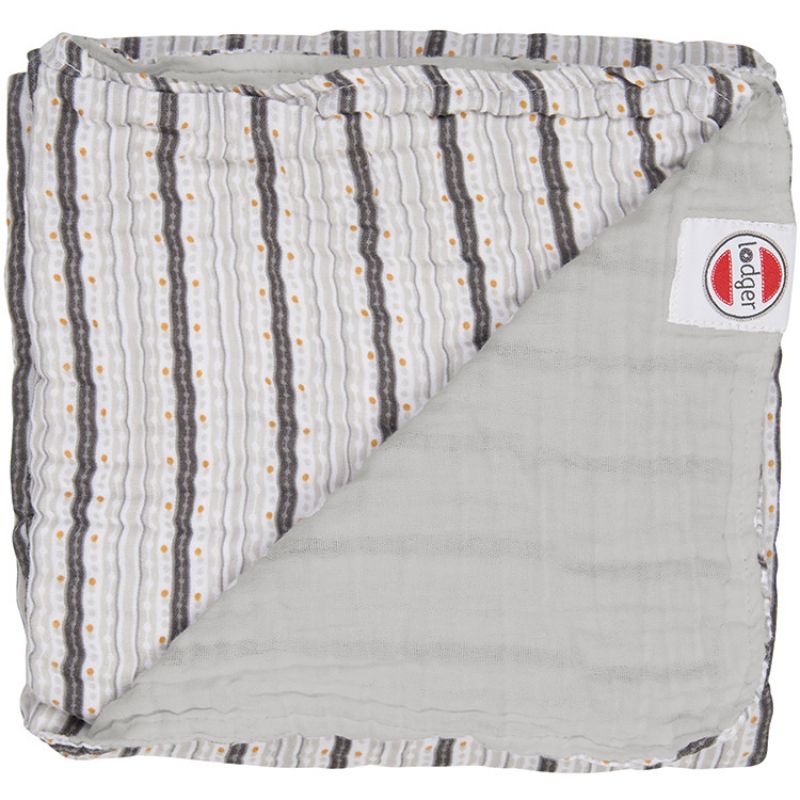 Couverture bébé en coton Dreamer Xandu Mist rayure gris (120 x 120 cm) Lodger