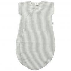 Gigoteuse d'été en gaze de coton rayé vert de gris (6-18 mois) - BB & Co