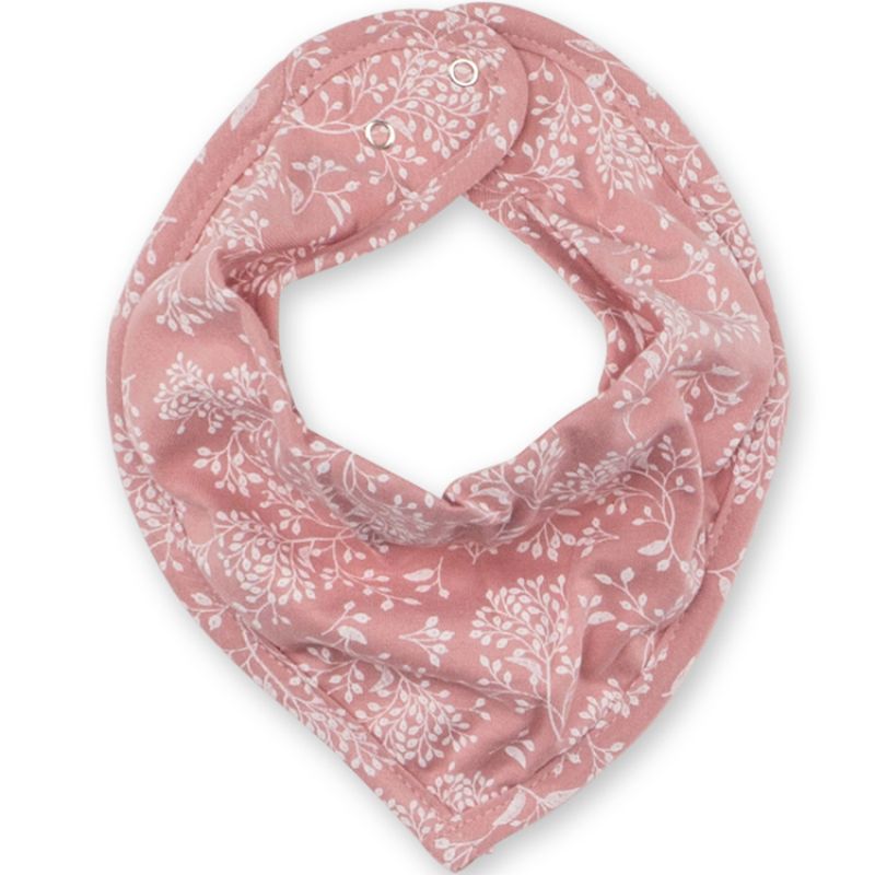 Bavoir bandana rose à fleurs Idyle Bemini
