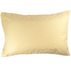 Taie d'oreiller percale de coton Vichy Tournesol (40 x 60 cm) - Kadolis