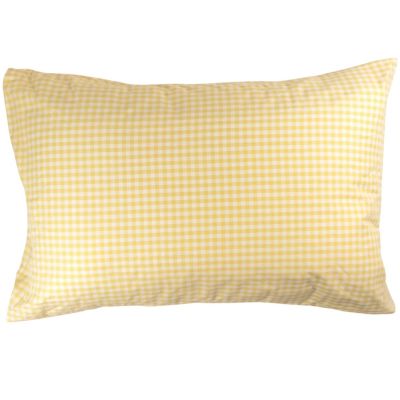 Taie d'oreiller percale de coton Vichy Tournesol (40 x 60 cm) Kadolis
