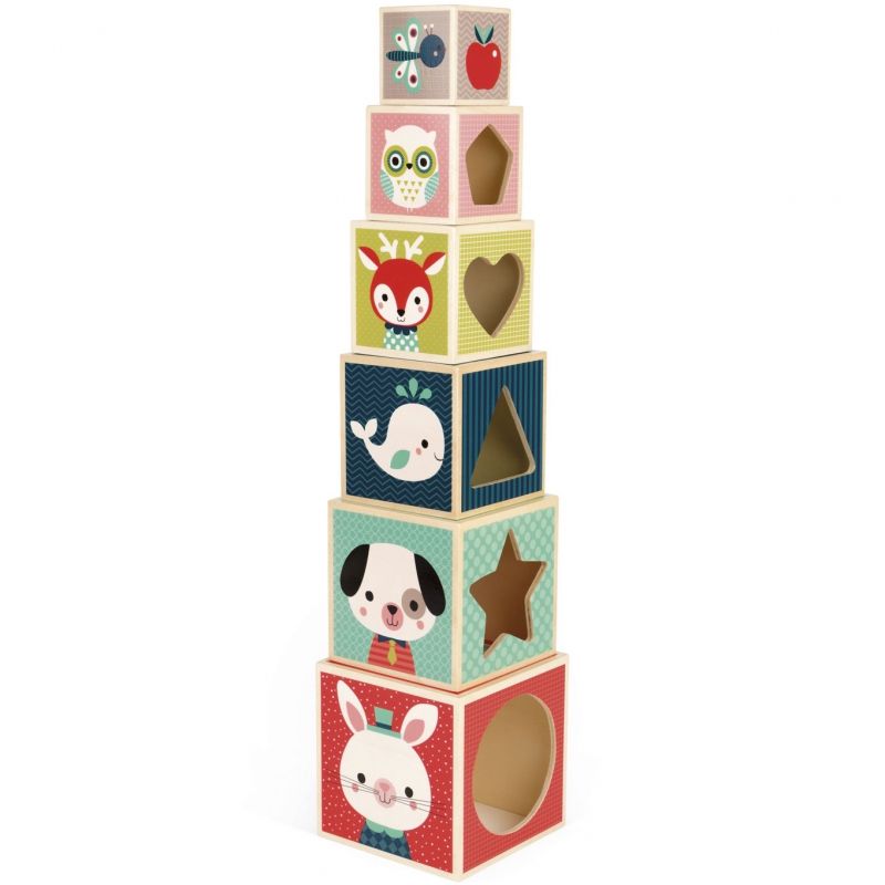 Cubes empilables baby forest (6 cubes) Janod Produit 1 grande taille