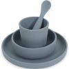Coffret repas en silicone storm grey gris (4 pièces) - Jollein