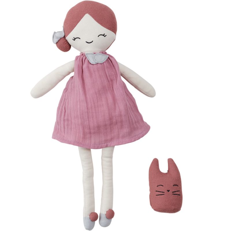 Poupée souple rose et ocre Berry (40 cm) Fabelab