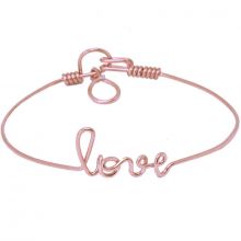 Bracelet Love en fil Gold-filled or rose 585° (16 cm)  par Hava et ses secrets