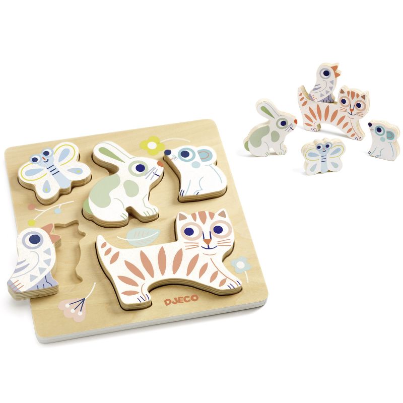 Puzzle à encastrement BabyAnimali (5 pièces) Djeco