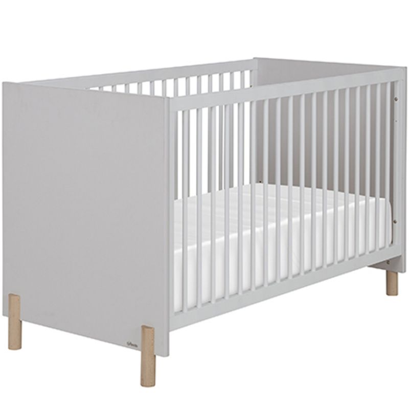 Lit bébé évolutif gris clair sablé Eliott (70 x 140 cm) Galipette