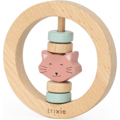 Hochet en bois rond Mrs. Cat  par Trixie