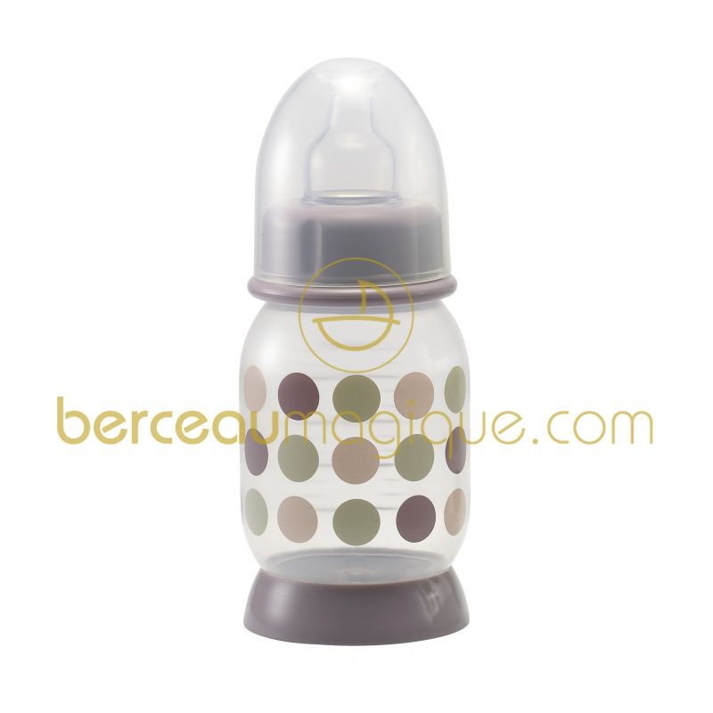 Biberon à pois poudré rose 140 ml Béaba