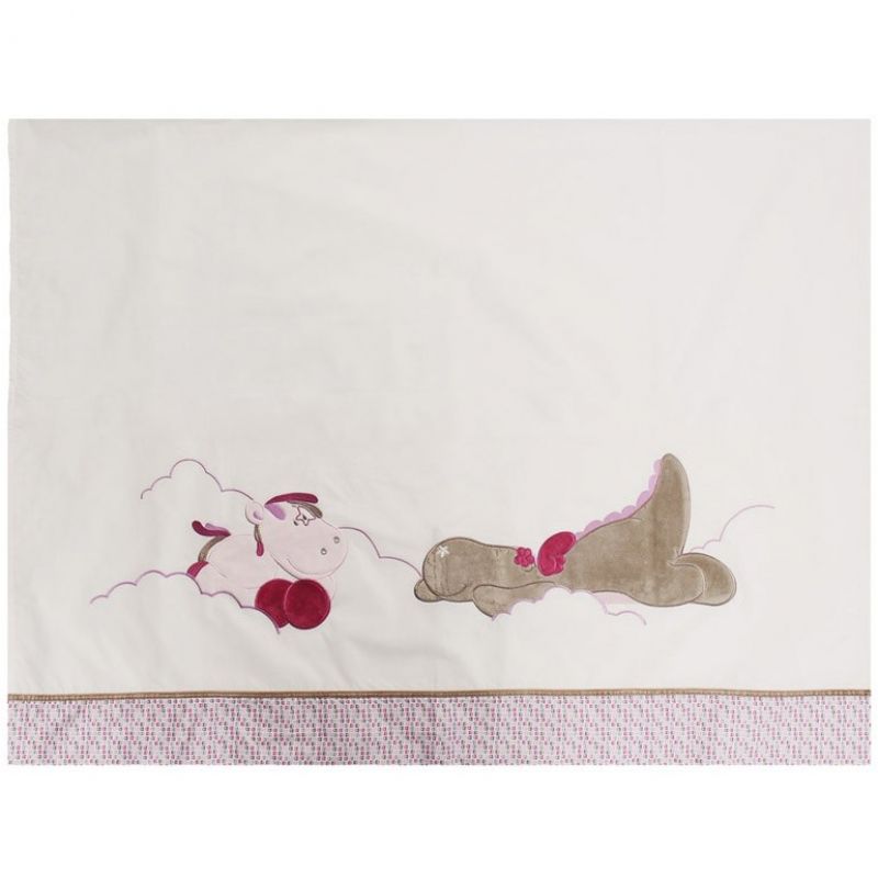 Drap de lit + taie d'oreiller Victoria et Lucie (120 x 180 cm) Noukie's