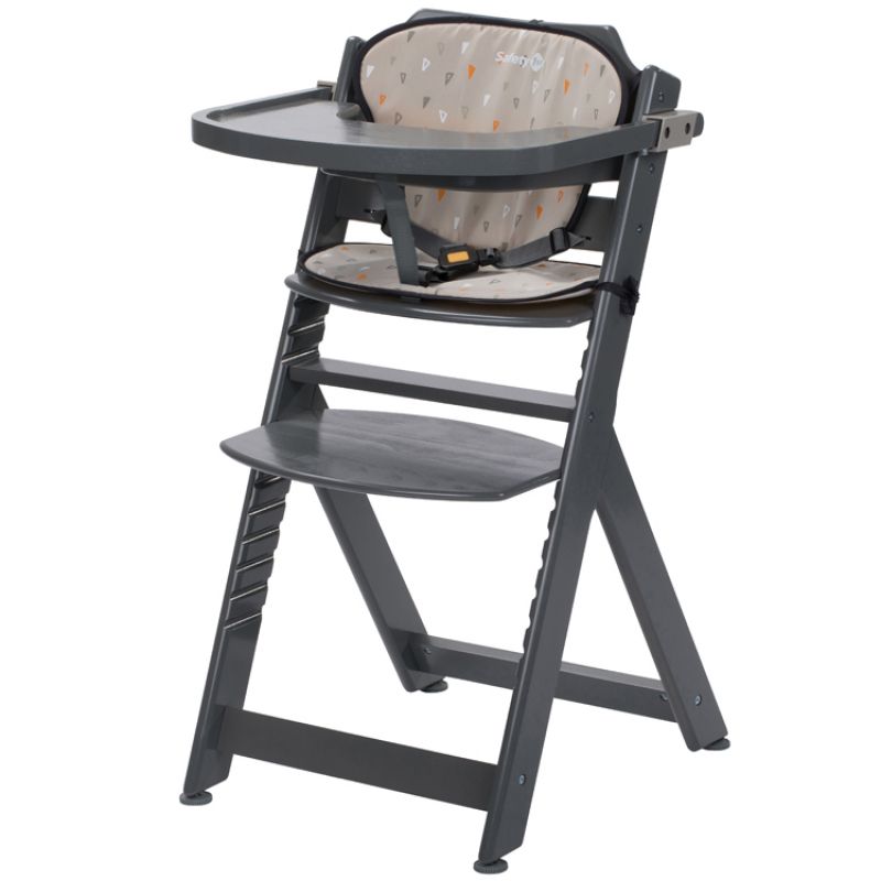 Chaise haute évolutive Timba grise avec coussin Warm Grey Safety 1st