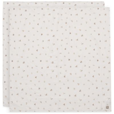 Lot de 2 maxi-langes en coton Animal Friends (115 x 115 cm)