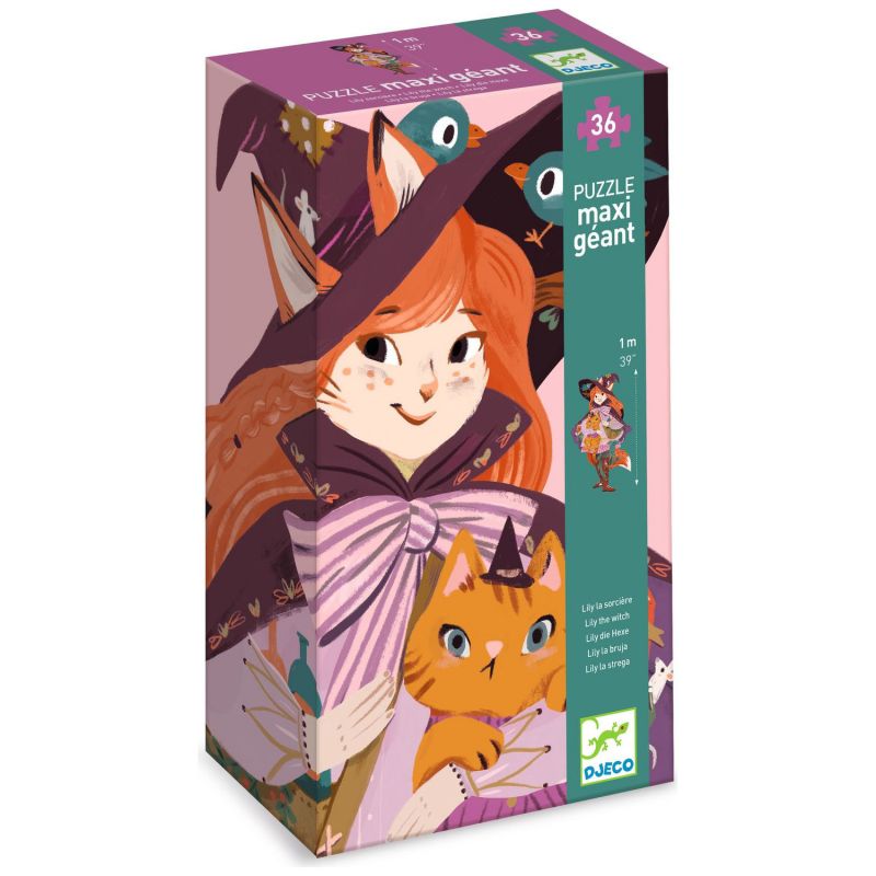 Puzzle géant Lily la sorcière (36 pcs et 1 miniature) Djeco Packaging 2