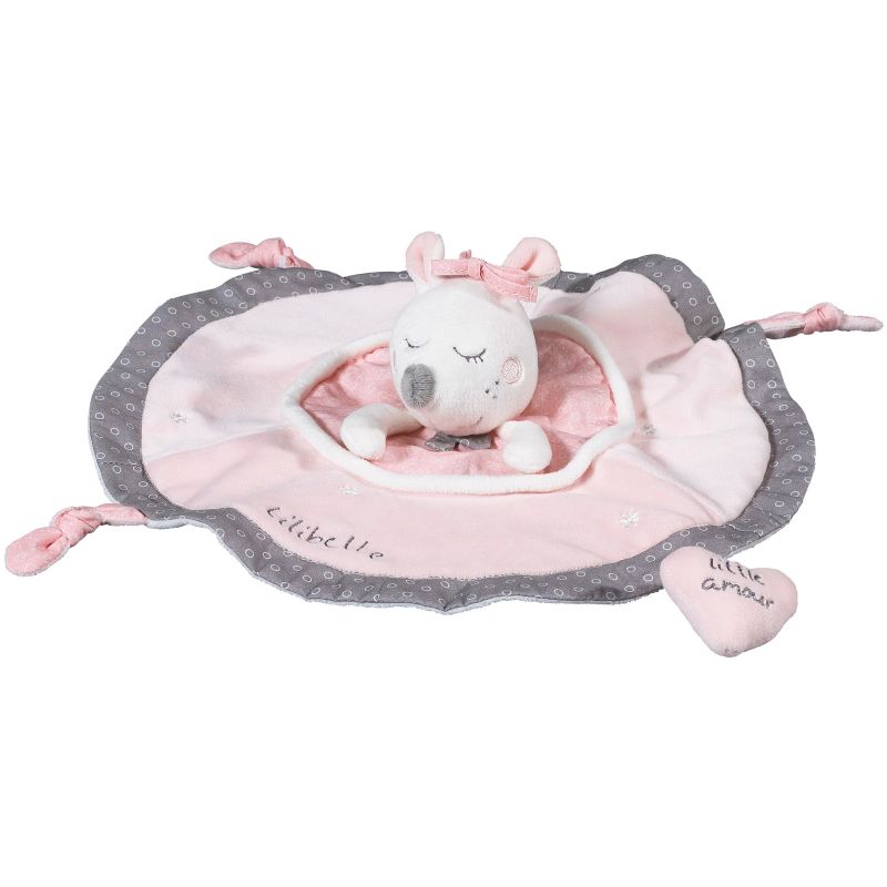 Doudou plat souris Lilibelle rose (34 cm) Sauthon