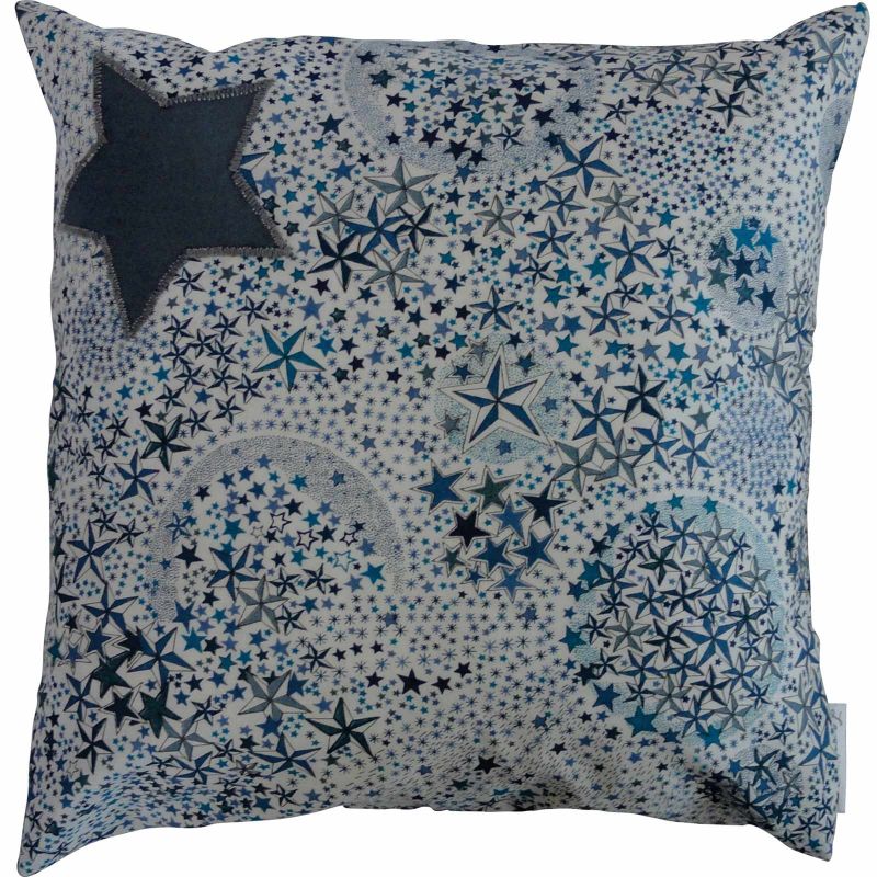 Petit coussin Liberty bleu (23 x 23 cm) Le petit rien