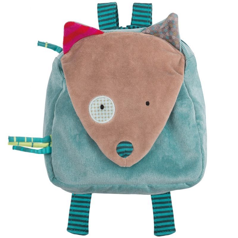 Sac à dos loup bleu Les Jolis Pas Beaux Moulin Roty